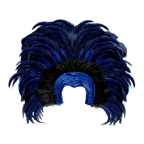 W WIDMANN MILANO Party Fashion 66073 -Federkopfschmuck Brazil, Blau, Samba, Hut, Kopfschmuck, Accessoire, Mottoparty, Karneval von W WIDMANN MILANO Party Fashion