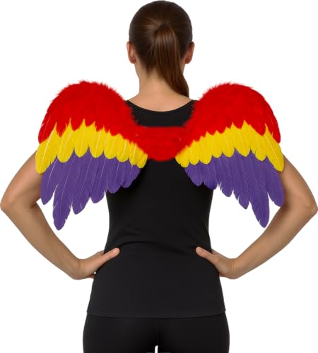 Generique - Regenbogen-Flügel Kostüm-Accessoire Phönix bunt 80x50cm Generique - Regenbogen-Flügel Kostüm-Accessoire Phönix bunt 80x50cm von FIESTAS GUIRCA
