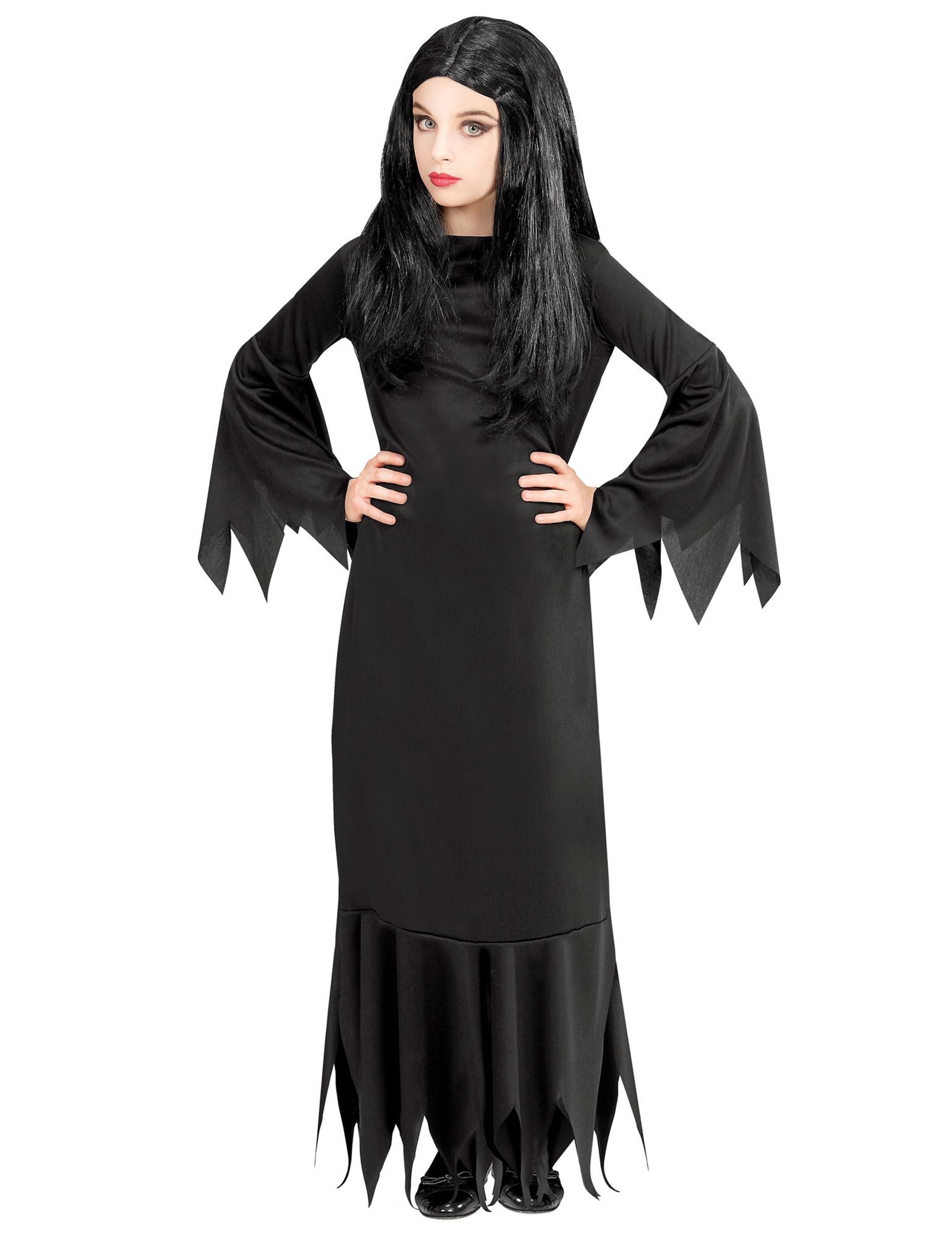 Gothic-Dame Kinderkostüm Halloweenkostüm schwarz von WIDMANN