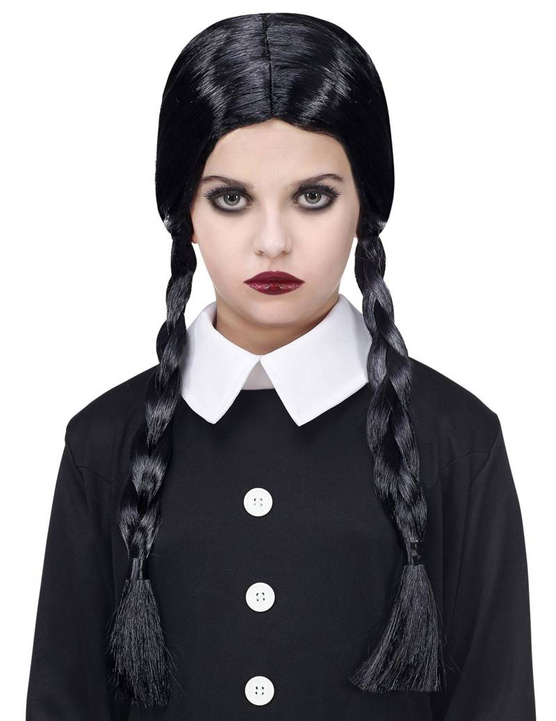 Gothic-Mädchenperücke für Damen Halloween-Accessoire schwarz von WIDMANN