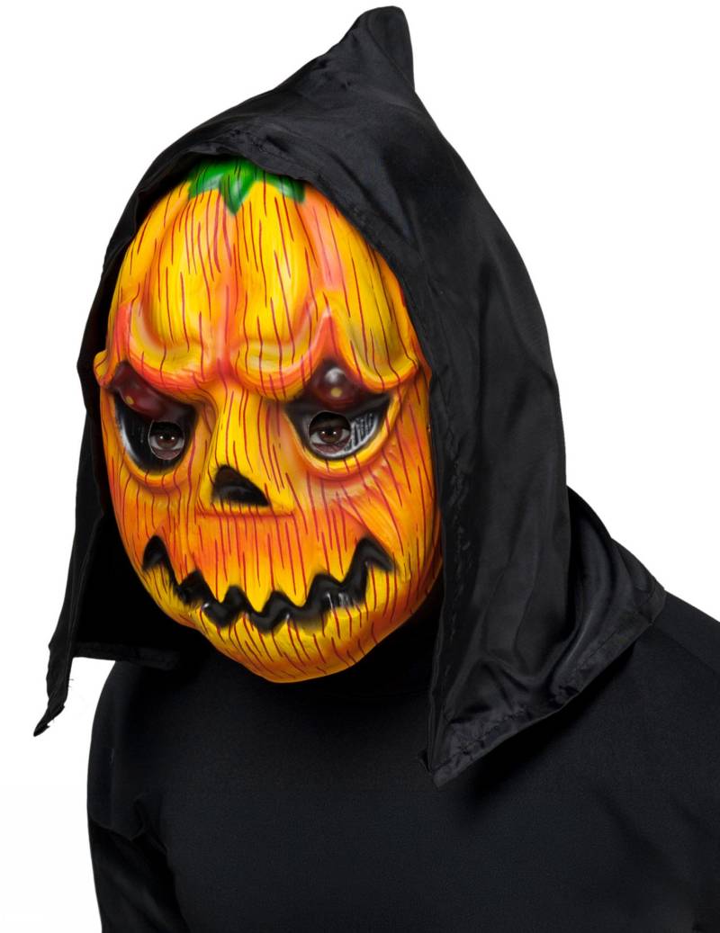 Halloween-Gesichtsmaske Kürbis orange-grün-schwarz von WIDMANN