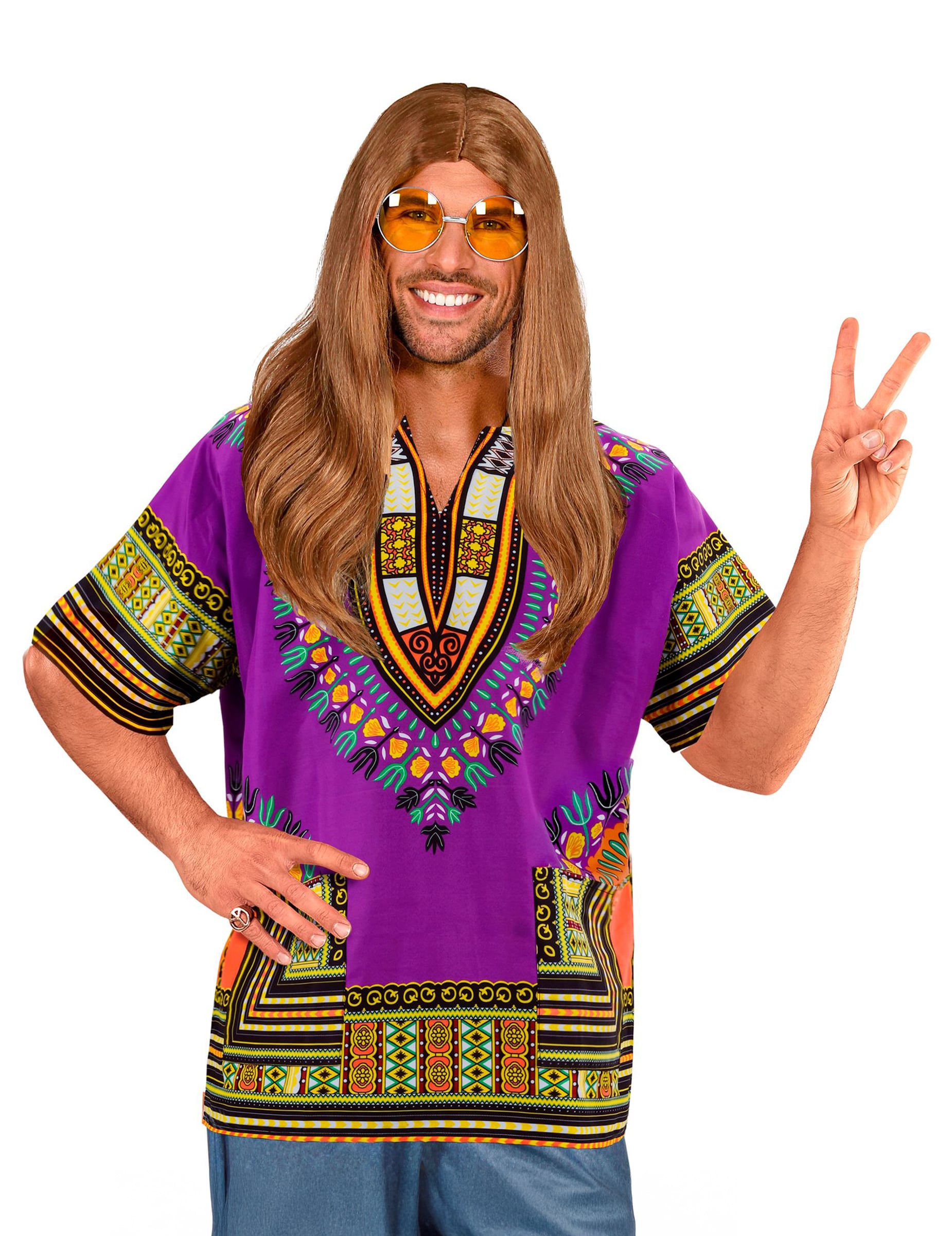Hippie T-Shirt für Erwachsene lila Hippie T-Shirt für Erwachsene lila von WIDMANN