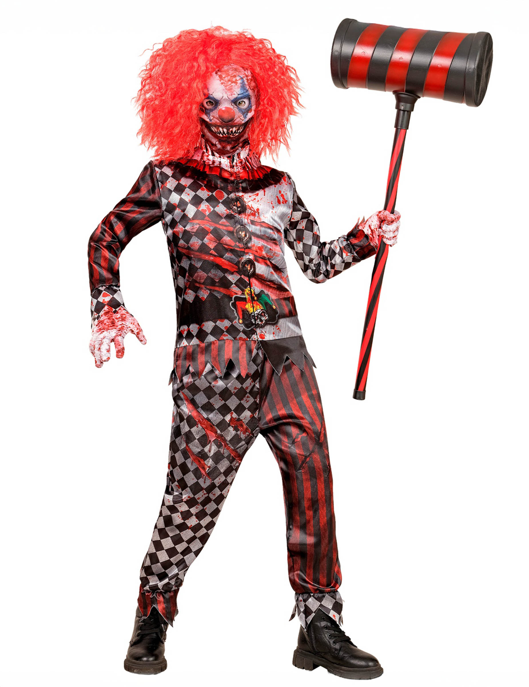 Killerclown Kostüm für Kinder Schwarz Rot Halloween Killerclown Kostüm für Kinder Schwarz Rot Halloween von WIDMANN