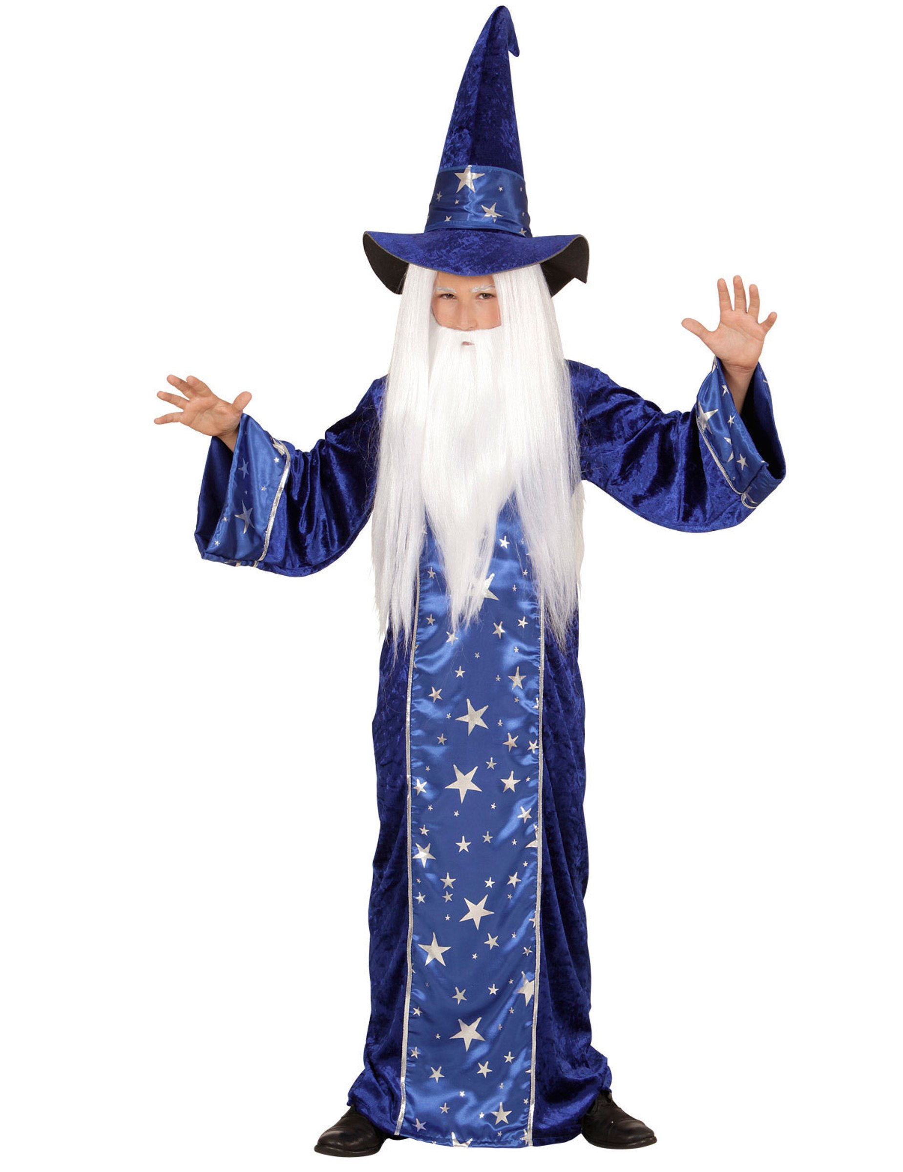 Kleiner Zauberer-Kinderkostüm für Jungen blau-silber Kleiner Zauberer-Kinderkostüm für Jungen blau-silber von WIDMANN