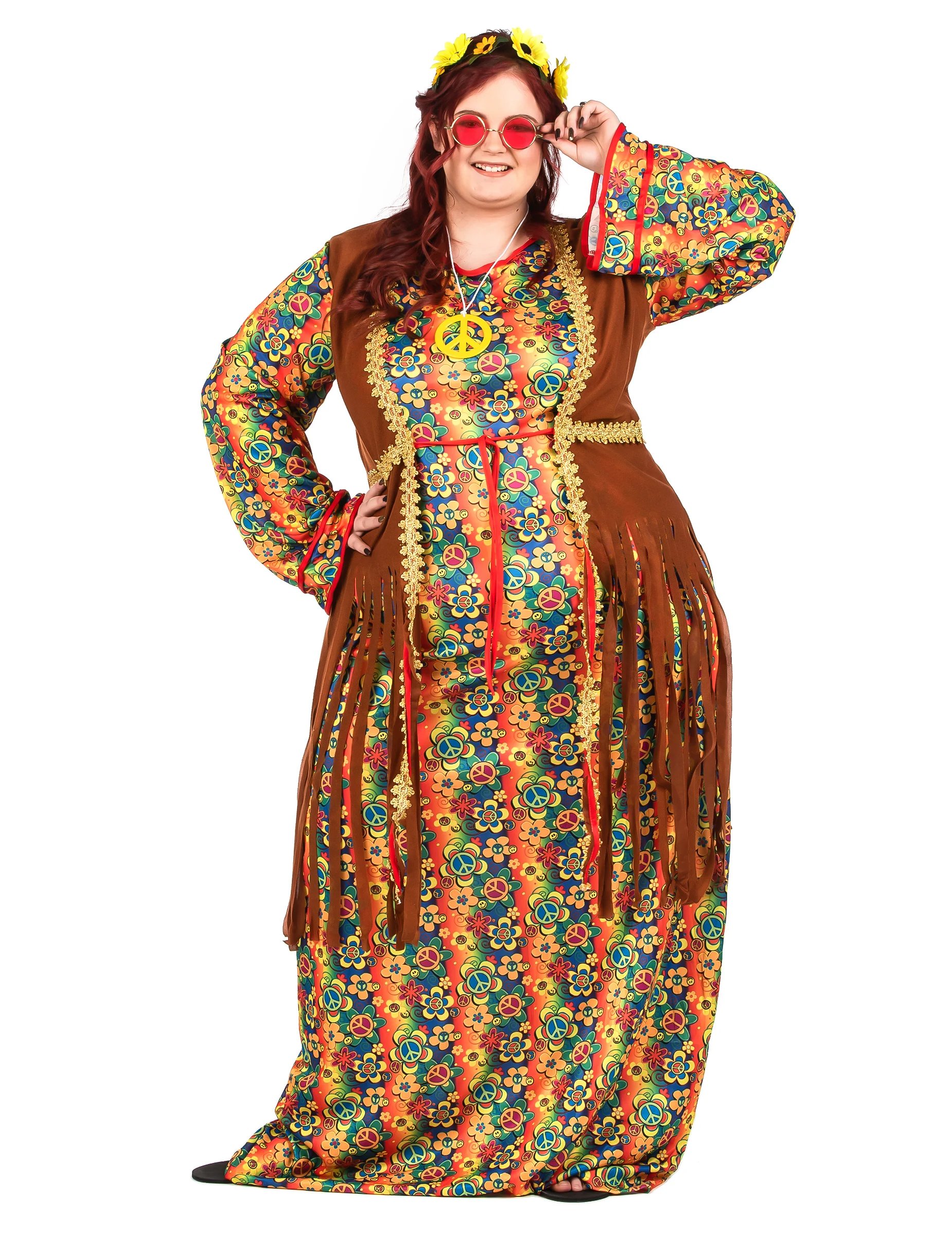 Plus Size Langes Hippie Kleid für Damen Plus Size Langes Hippie Kleid für Damen von WIDMANN