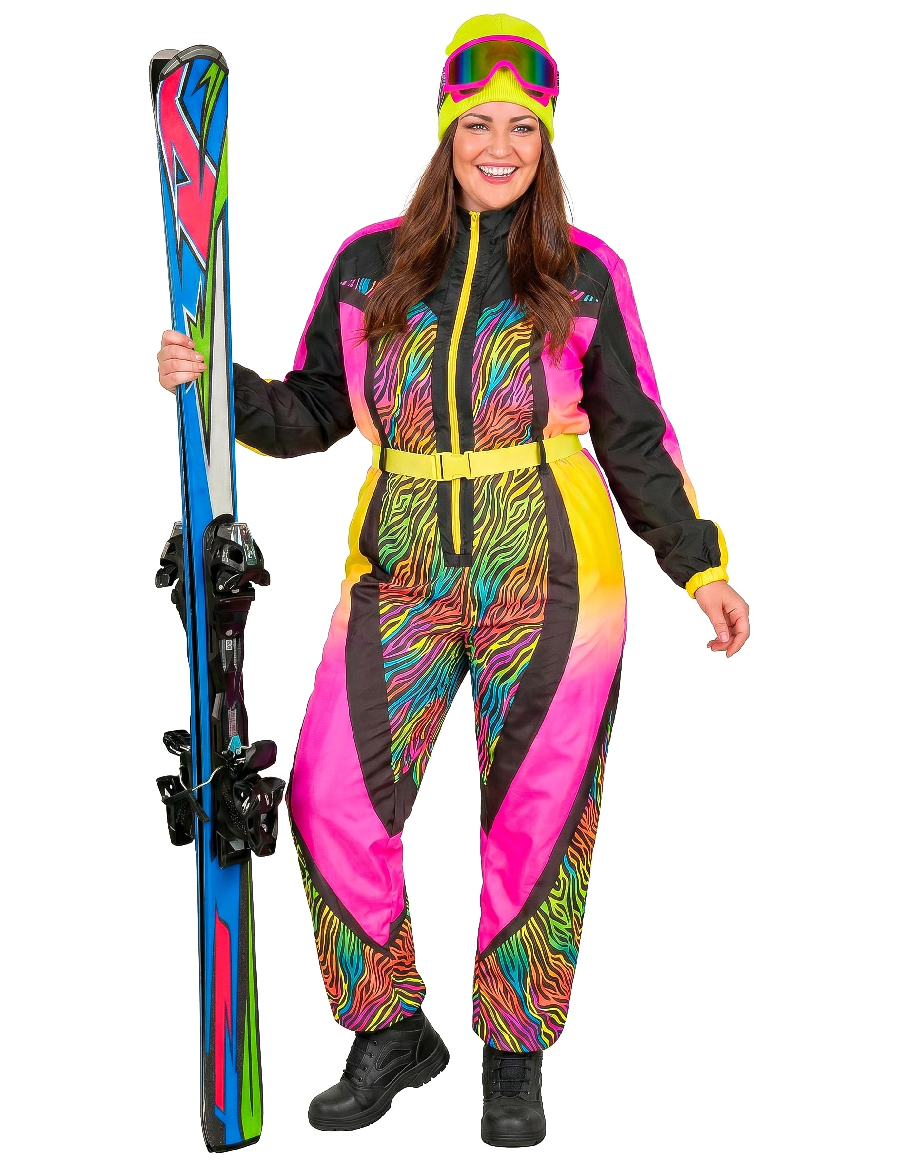 Skifahrer Kostüm Übergröße Zebra multicolor Erwachsene Skifahrer Kostüm Übergröße Zebra multicolor Erwachsene von WIDMANN