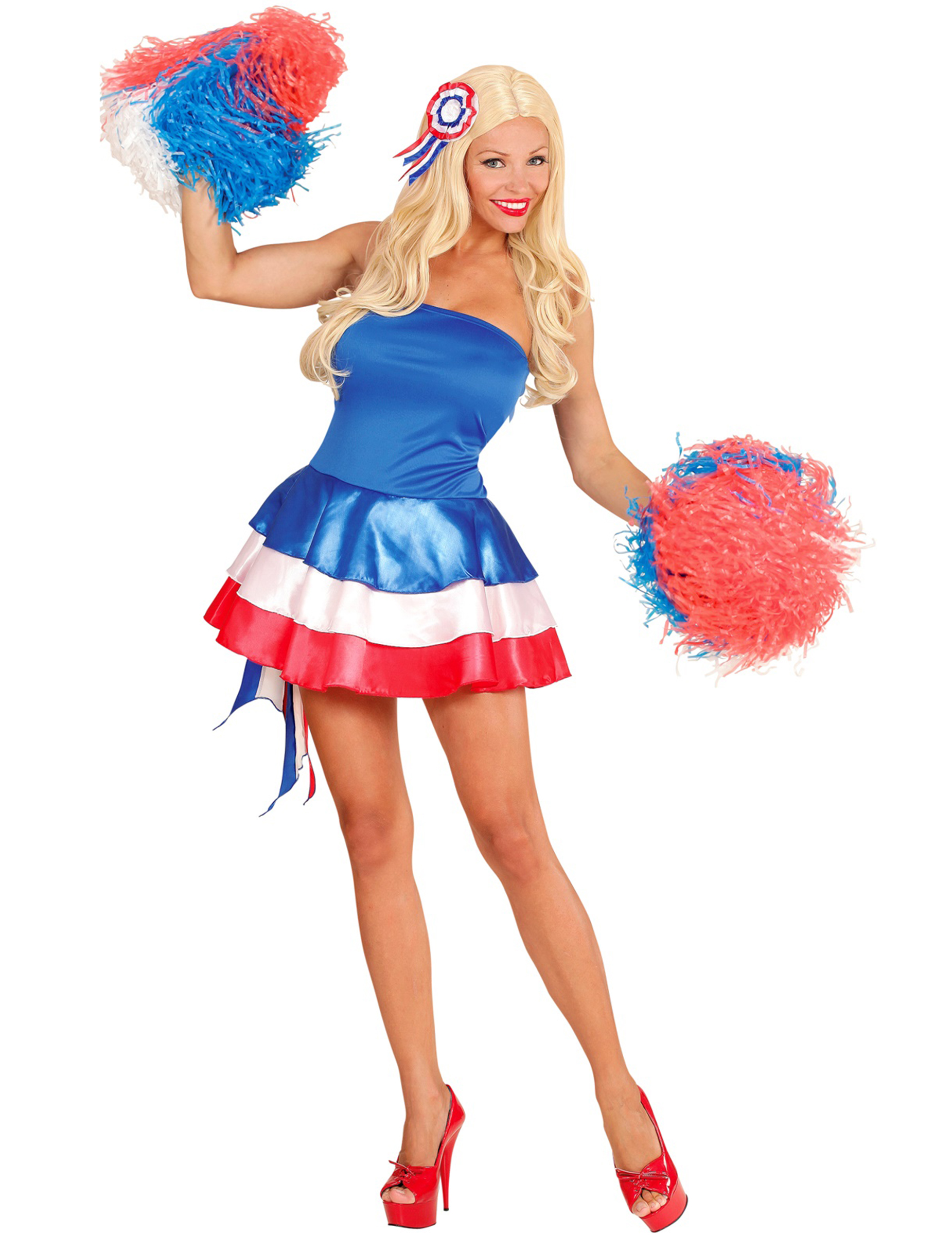 Supporter Kostüm Frankreich Tricolore Damen Supporter Kostüm Frankreich Tricolore Damen von WIDMANN