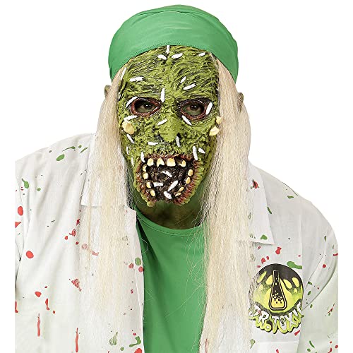 Widmann 00384 - Halbmaske toxischer Zombie mit Haaren für Kinder, Psycho, Halloween, Karneval, Mottoparty von W WIDMANN MILANO Party Fashion