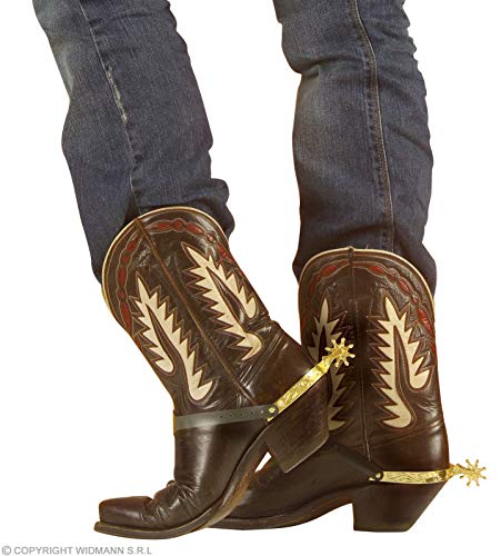 WIDMANN -8518s Cowboy-Sporen für Erwachsene, Unisex, Gold, One Size, 8518S von WIDMANN