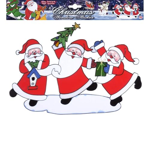 WIDMANN Fensteraufkleber, Motiv Santa Claus, horizontal, 4 Stück von WIDMANN