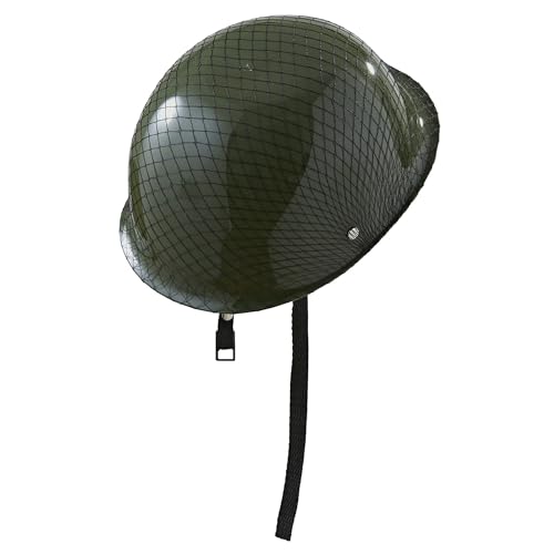 W WIDMANN MILANO Party Fashion, Militärhelm aus robustem Kunststoff, langlebiger Schutz, praktisches Befestigungssystem, integriertes Tarnnetz, anpassbare Einheitsgröße von WIDMANN