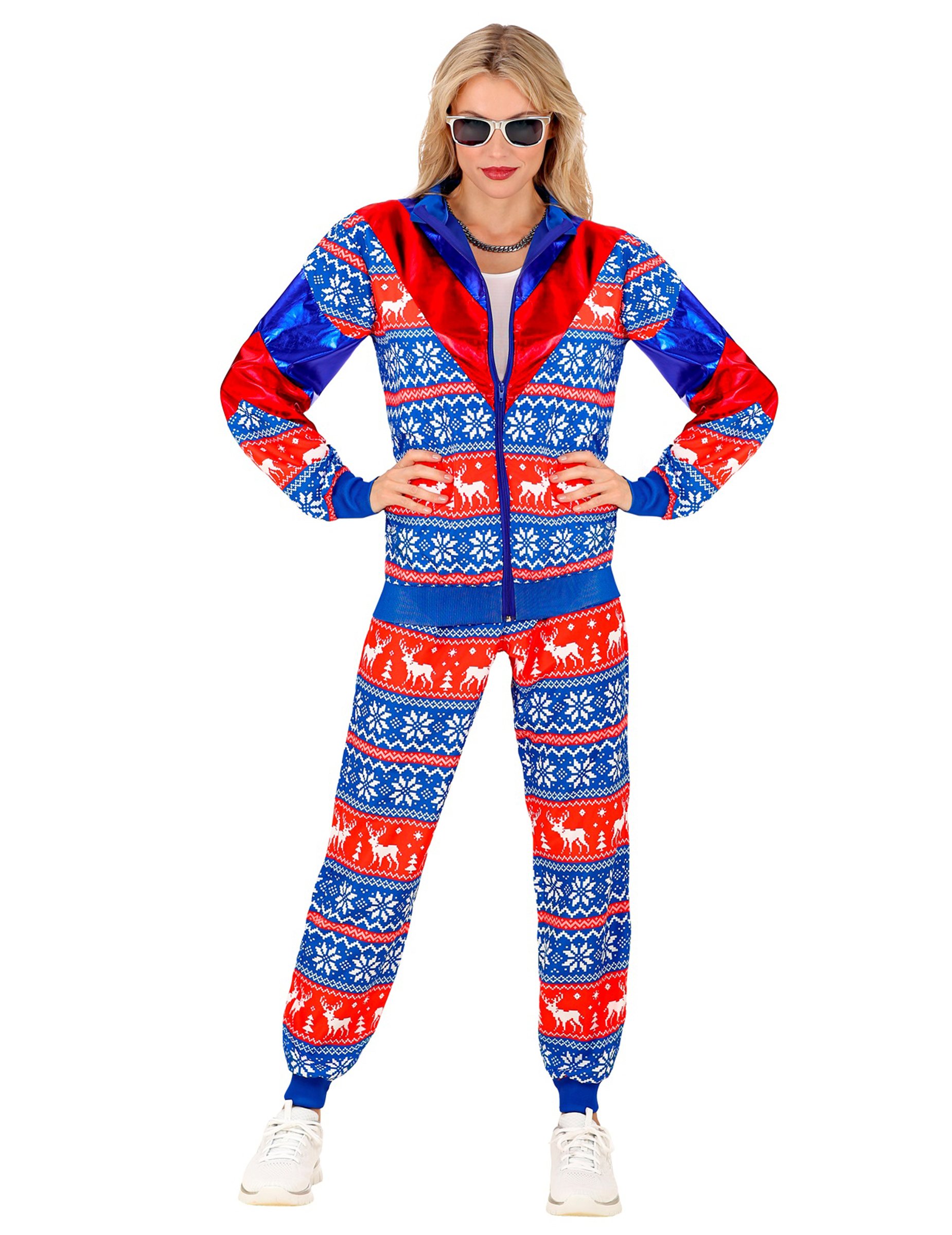 Weihnachts Trainingsanzug Blau Rot Erwachsene Weihnachts Trainingsanzug Blau Rot Erwachsene von WIDMANN