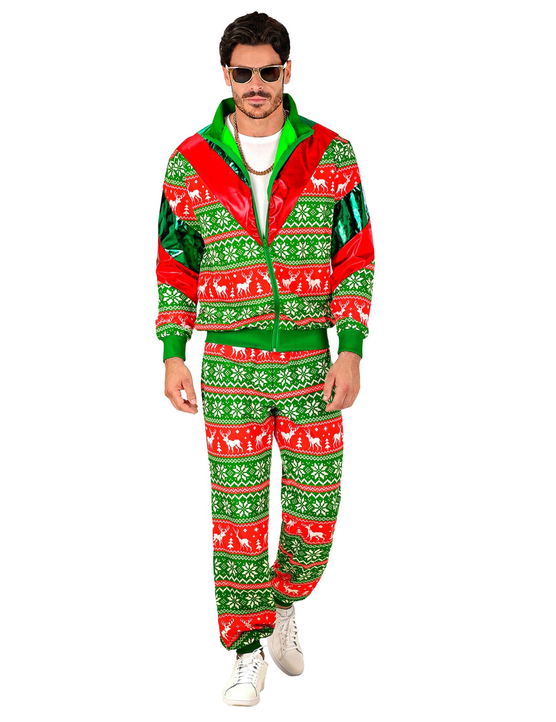 Weihnachts Trainingsanzug Erwachsene grün rot Weihnachts Trainingsanzug Erwachsene grün rot von WIDMANN