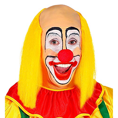 Widmann 10281 - Clown Glatze mit gelben Haaren, Zirkus, Hut, Kopfschmuck, Accessoire, Mottoparty, Karneval von WIDMANN