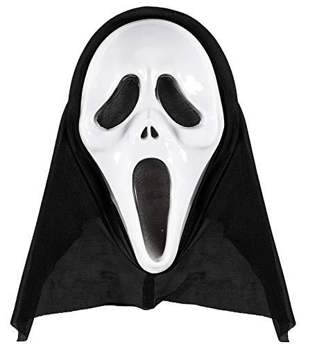 Widmann 14383 - Maske mit Kapuze, Screaming Ghost, Kostümzubehör, Accessoire, Halloween, Karneval, Mottoparty von W WIDMANN MILANO Party Fashion