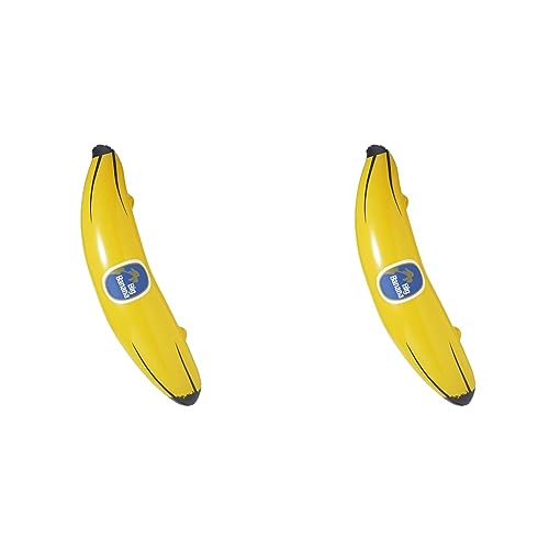 Widmann 2461B - Aufblasbare Banane, Größe circa 100 cm, Dekoration, Hawaii, Mottoparty, Karneval (Packung mit 2) von WIDMANN