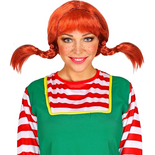 W WIDMANN MILANO Party Fashion 46916 - Perücke Lustiges Mädchen mit 2 geflochtenen Zöpfen, rot, Kunsthaar, Wig W WIDMANN MILANO Party Fashion 46916 - Perücke Lustiges Mädchen mit 2 geflochtenen Zöpfen, rot, Kunsthaar, Wig von W WIDMANN MILANO Party Fashion