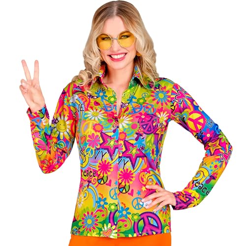 WIDMANN MILANO PARTY FASHION - 60er Jahre Bluse für Damen, Hippie, Reggae, Flower Power, Disco Fever, Schlagermove WIDMANN MILANO PARTY FASHION - 60er Jahre Bluse für Damen, Hippie, Reggae, Flower Power, Disco Fever, Schlagermove von W WIDMANN MILANO Party Fashion