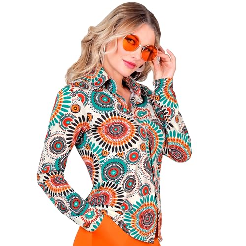 WIDMANN MILANO PARTY FASHION - 60er Jahre Bluse für Damen, Hippie, Reggae, Flower Power, Disco Fever, Schlagermove von W WIDMANN MILANO Party Fashion