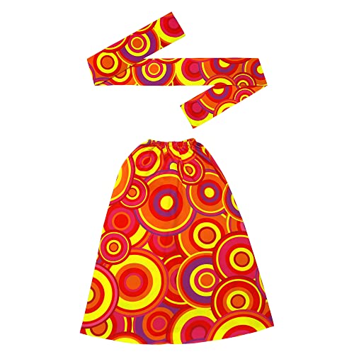 "70s SET HEADBAND & LEG WARMERS" bubbles orange - von W WIDMANN MILANO Party Fashion