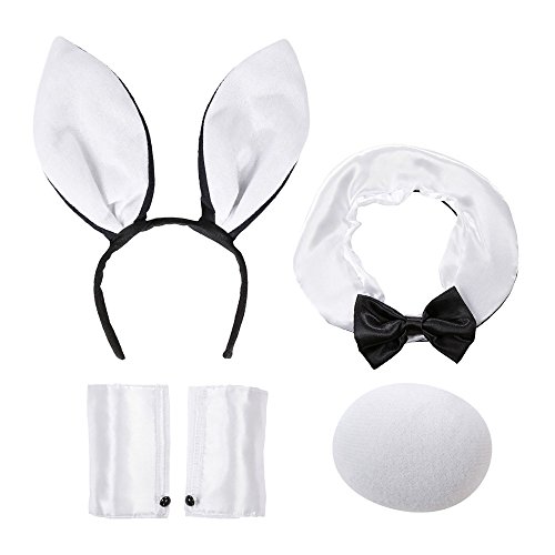 W WIDMANN MILANO Party Fashion 8564B - Verkleidungsset Bunny, 5-teilig im Netz, Haarreif mit Ohren, Kragen, Manschetten und Schwanz, Karneval, Mottoparty von W WIDMANN MILANO Party Fashion