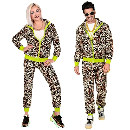 W WIDMANN MILANO Party Fashion - Kostüm 80er Jahre Trainingsanzug, Leopard, Jacke und Hose, Jogginganzug, Retro-Style, Bad Taste Party, Mottoparty, Karneval von W WIDMANN MILANO Party Fashion