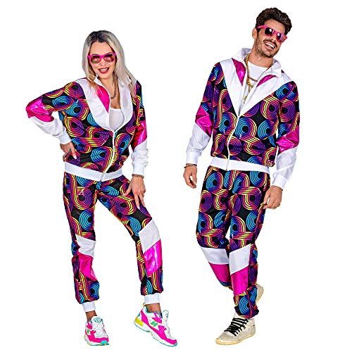 Widmann 80er Jahre Trainingsanzug Disco Print für Erwachsene - Neon Blau Pink | Gr. L Widmann 80er Jahre Trainingsanzug Disco Print für Erwachsene - Neon Blau Pink | Gr. L von W WIDMANN MILANO Party Fashion
