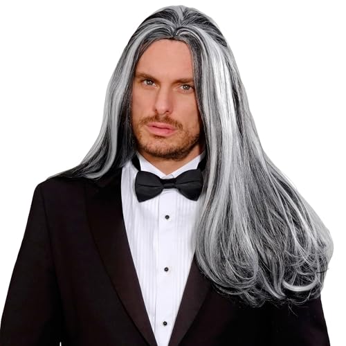 Widmann M9198 - Dream Hair Perücke Viktorianischer Vampir, schwarz-grau, hohe Qualität, Mottoparty, Karneval von W WIDMANN MILANO Party Fashion