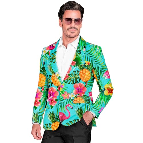 W WIDMANN MILANO Party Fashion - Party Fashion Jackett, Flamingo Muster, Anzugjacke, Neon, Hawaii, Paradiesvogel, Showmen von W WIDMANN MILANO Party Fashion