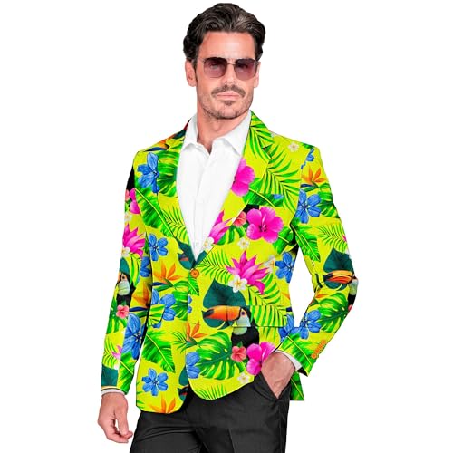 W WIDMANN MILANO Party Fashion - Party Fashion Jackett, Tropen Muster, Anzugjacke, Neon, Hawaii, Paradiesvogel, Showmen von W WIDMANN MILANO Party Fashion