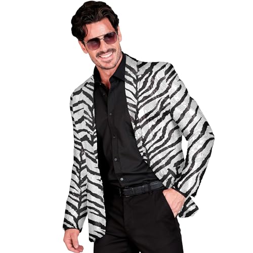 W WIDMANN MILANO Party Fashion - Party Fashion Jackett mit Pailletten für Herren, Disco Fever, Anzugjacke, Schlagermove, Animal Print von W WIDMANN MILANO Party Fashion