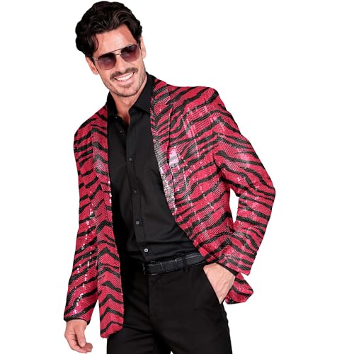 W WIDMANN MILANO Party Fashion - Party Fashion Jackett mit Pailletten für Herren, Disco Fever, Anzugjacke, Schlagermove, Animal Print von W WIDMANN MILANO Party Fashion