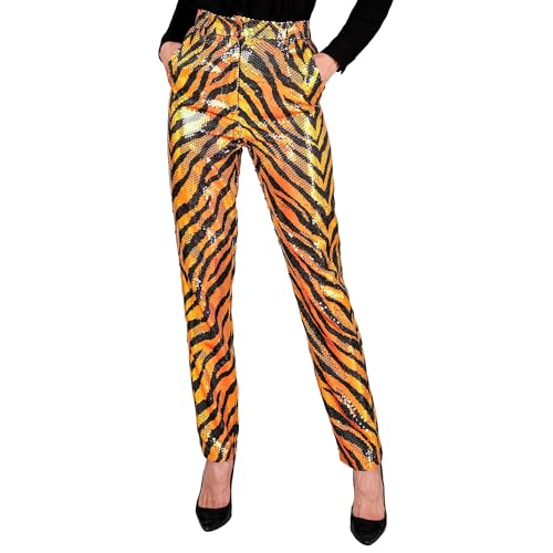 W WIDMANN MILANO Party Fashion - Party Fashion Paillettenhose für Damen, Disco Fever, Schlagermove, Damenhose, Animal Print W WIDMANN MILANO Party Fashion - Party Fashion Paillettenhose für Damen, Disco Fever, Schlagermove, Damenhose, Animal Print von W WIDMANN MILANO Party Fashion