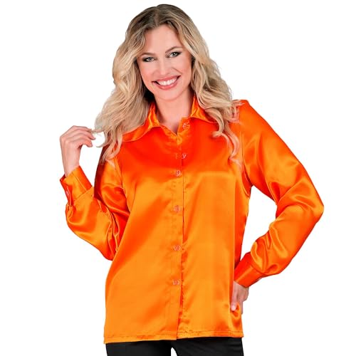 W WIDMANN MILANO Party Fashion - Satin Bluse für Damen, 70er Jahre Disco Fever, Retro Style, Schlagermove, Party Shirt, Damenhemd von W WIDMANN MILANO Party Fashion