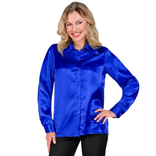 W WIDMANN MILANO Party Fashion - Satin Bluse für Damen, 70er Jahre Disco Fever, Retro Style, Schlagermove, Party Shirt, Damenhemd von W WIDMANN MILANO Party Fashion