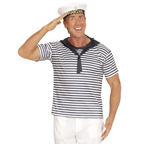 WIDMANN MILANO PARTY FASHION - Verkleidungsset Marine, Shirt und Hut, Matrosen, Kapitäne, Karneval, Mottoparty von W WIDMANN MILANO Party Fashion