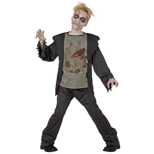 Widmann - Kinderkostüm Zombie, Jacke mit zerrissenem T-Shirt, Hose, Halloween, Karneval, Mottoparty von W WIDMANN MILANO Party Fashion