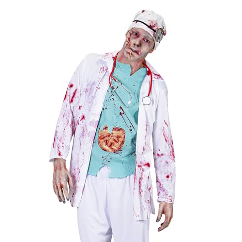 Widmann - Kostüm Zombie Doktor, Kittel mit Hemd und OP-Hut, Halloween, Mottoparty, Karneval von W WIDMANN MILANO Party Fashion