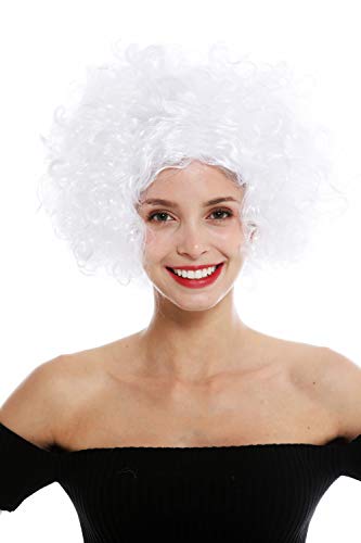 WIG ME UP - 1352-ZA62 Perücke Damen Karneval Halloween Diva kurz lockig Mittelscheitel Weiß von WIG ME UP