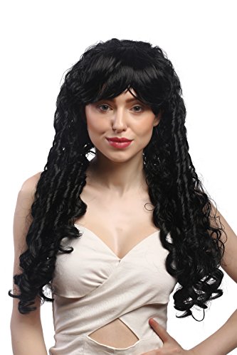 WIG ME UP - 3069-P103 Perücke Damen Karneval Fasching Rasta Schwarz Spirallocken lang ca. 60 cm von WIG ME UP