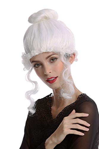 WIG ME UP - 68539-P60 Perücke Dame Karneval Fasching historisch Biedermeier Romantik Renaissance Antike Barock weiß von WIG ME UP