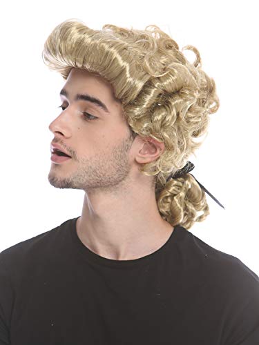 WIG ME UP - 91019-ZA89 Perücke Herren Damen Karneval Halloween Barock Renaissance Aschblond Blond Zöpfe Edelmann Adliger Lord von WIG ME UP