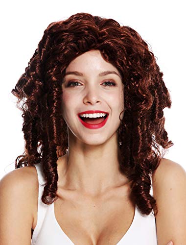 WIG ME UP - 91056-1-ZA340 Perücke Damenperücke Karneval Halloween Barock Rokoko Biedermeier Gothic Lolita Cosplay Korkenzieher-Locken lang rotbraun von WIG ME UP