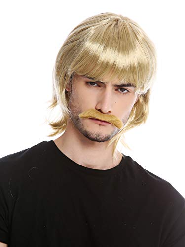 WIG ME UP - 91105-ZA89 Perücke Bart Set Karneval Halloween Lang Blond 70er Jahre Bulle Polizeiserie von WIG ME UP