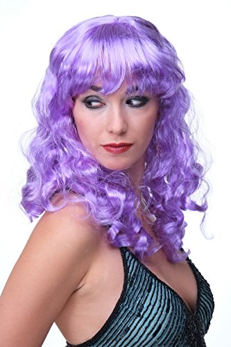 WIG ME UP - Faschingsperücke Perücke Karneval Locken Lang Pony Vamp Diva Violett LM-142-P08 von WIG ME UP