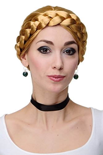 WIG ME UP - Perücke Fasching Karneval geflochtener Zopf Tracht Sorbisch Polen Ukraine Blond Goldblond RJ010-P70 von WIG ME UP