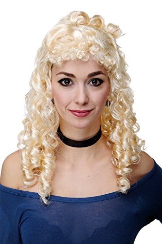 WIG ME UP - RJ048-P88 Perücke Fasching Karneval Biedermeier Antike Renaissance Korkenzieherlocken blond hellblond von WIG ME UP