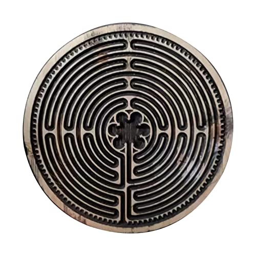 Finger Labyrinth | Holz Finger Labyrinth Board Handmade Round Finger Labyrinth Runde für Achtsamkeit, Meditation und Stress Entspannung, Indoor-Puzzle-Spiel Geschenke (20cm) von WIHXES