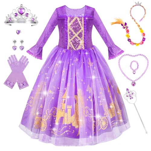 WIKITOT Lila Prinzessin Kleid für Mädchen(M) von WIKITOT