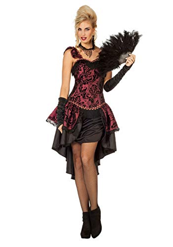 WILBERS & WILBERS - Damen Burlesque Kostüm für Erwachsene Karneval - Schwarz, Rot - 100% Polyester - Handwäsche von WILBERS & WILBERS